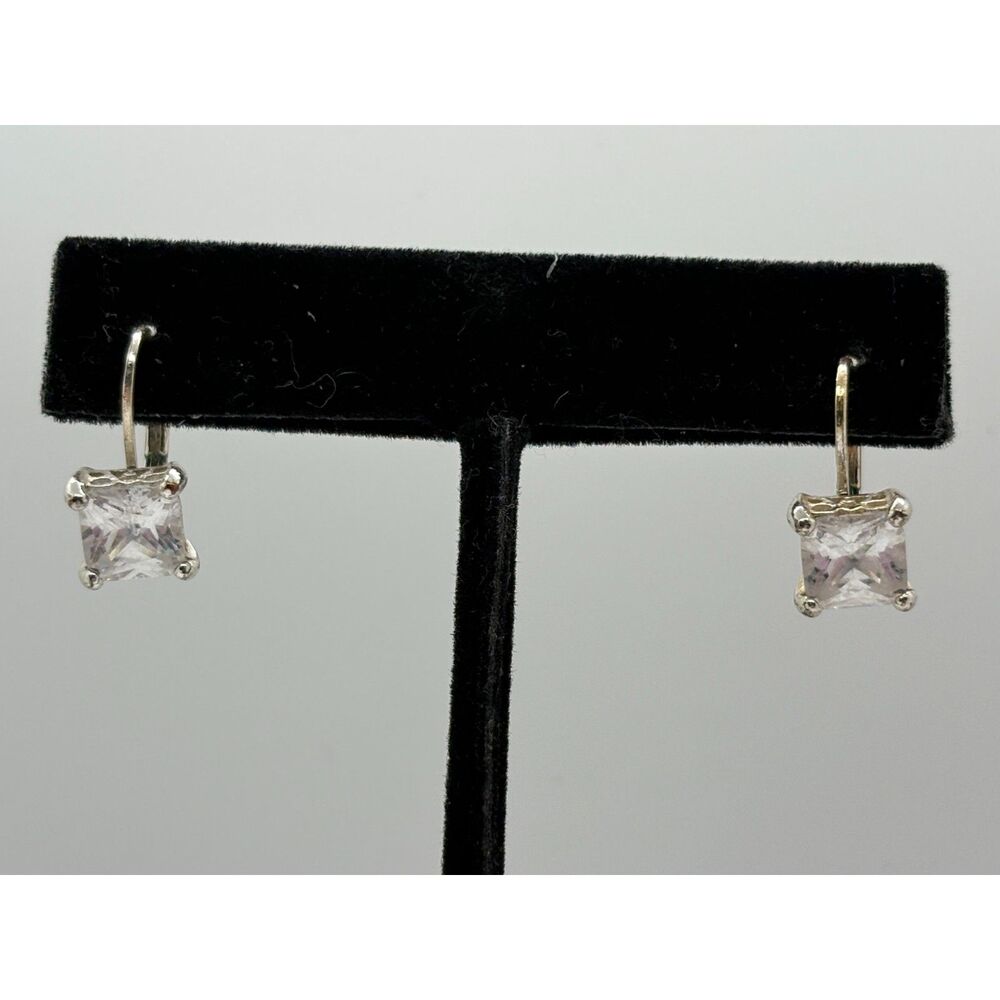 3.00 Ct Princess-Cut Cubic Zirconia Dangle Drop Earrings – 925 Sterling Silver